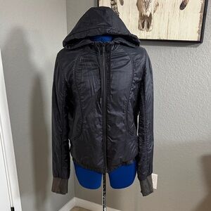 lululemon athletica waterproof Black Hooded Jacket